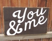 You and Me Wooden Distressed Subway Art Sign Wall Hanging