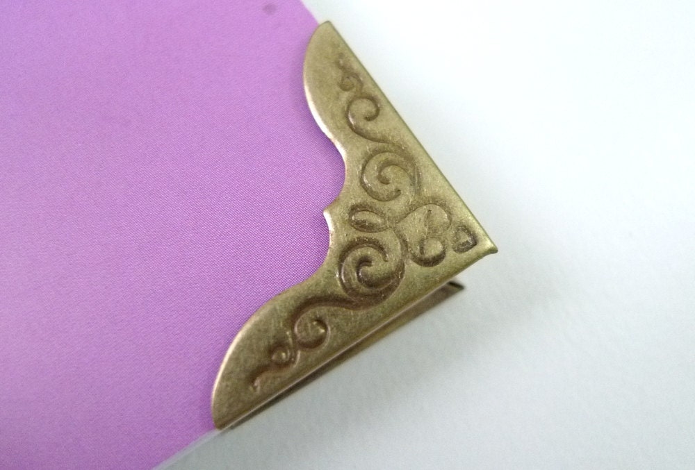 20 Large Vintage Antique Bronze Metal Book Corners - Bookbinding - Scrapbooking - Photo Album - Diary - Journal