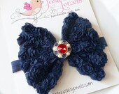 Navy Blue JULY 4th Rosette Bow Infant Toddler Girls Headband