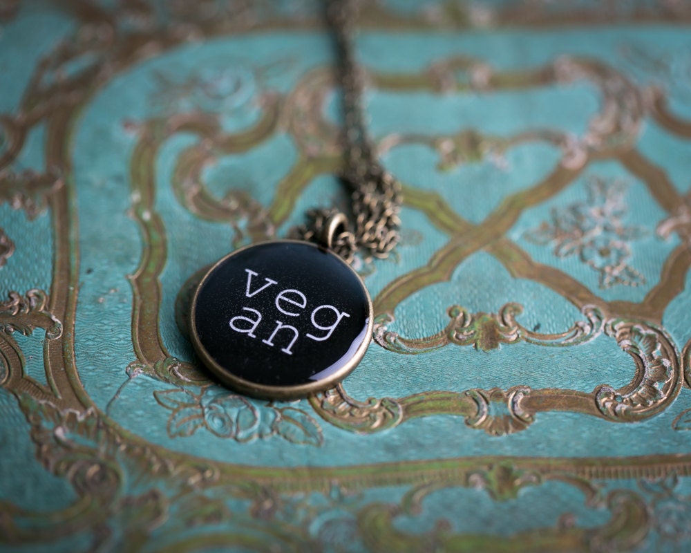 Vegan Necklace - Miniature  Pendant - Vintage Typewriter Key Inspiration