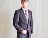 Vintage Womens Mens Tweed Jacket Purple Size 38 Medium Sport Coat