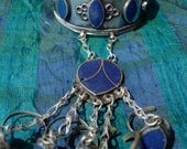 Afghani blue hand piece five ring bracelet  for Tribal fusion dance (13)