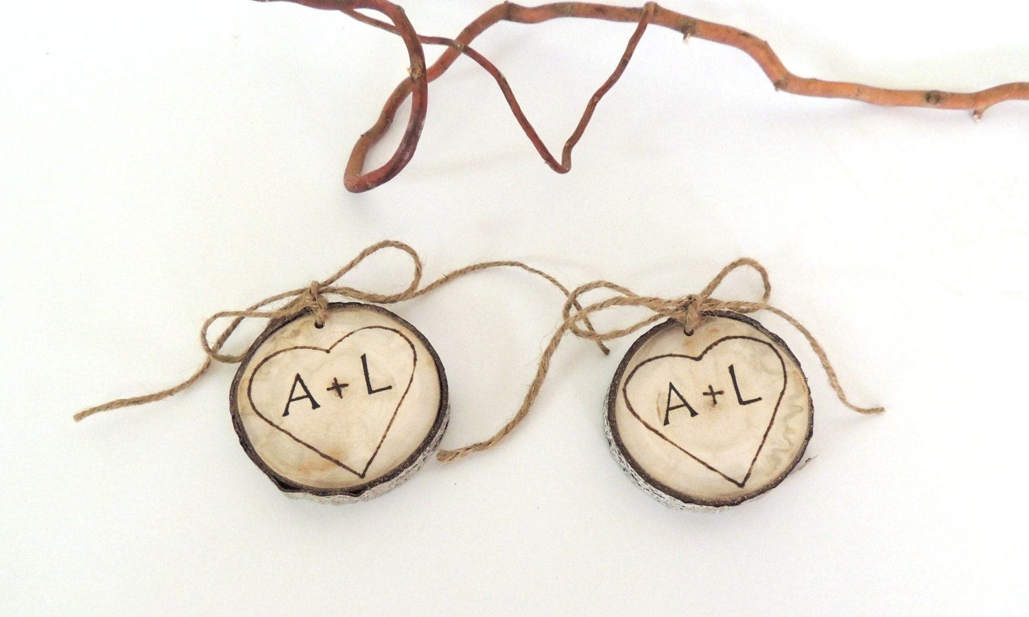 Personalized Ring Bearer Pillows, Set of 2 Pocket Size, Aspen Tree Slice, Rustic Elegance, Personalized Ring Bearer, Keepsake Ornament