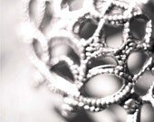 Silver lace Jewelry photography Black and white wall art decor Luxury For woman or girl  8"x8" (20x20cm)
