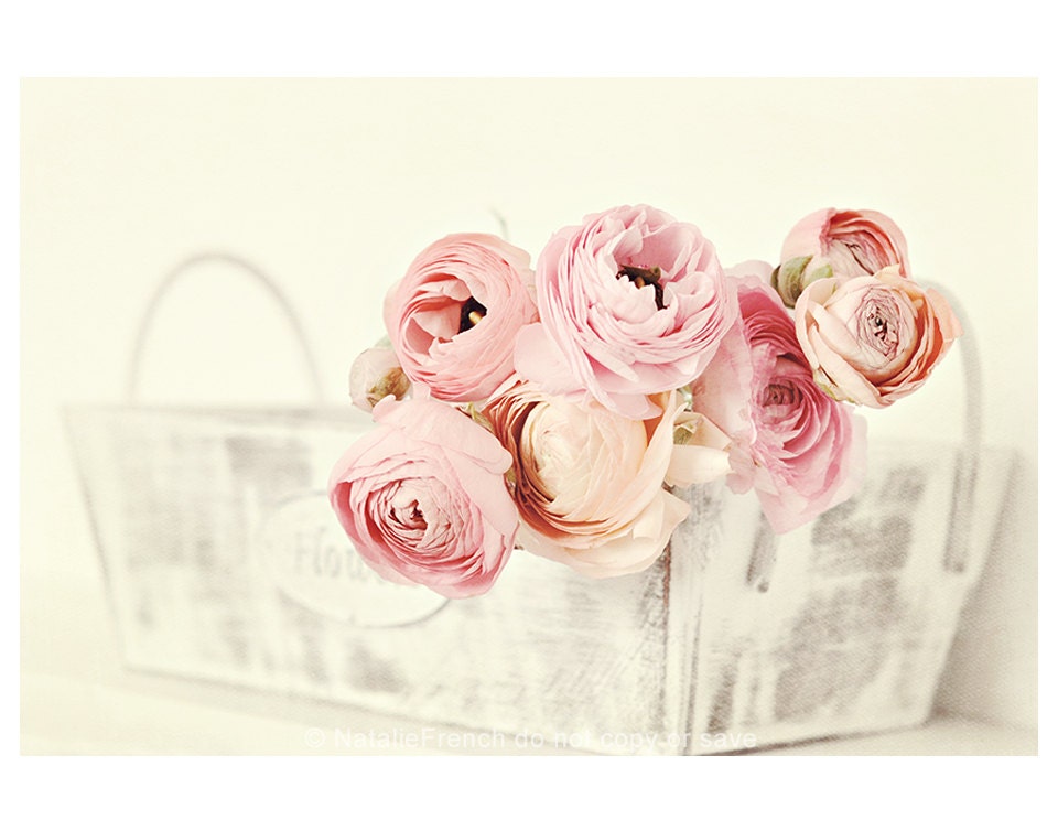 Pastel, Flowers, Shabby, Vintage, 10x8" Fine art Photography