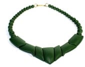 Vintage Choker Green Resin Egyptian Revival