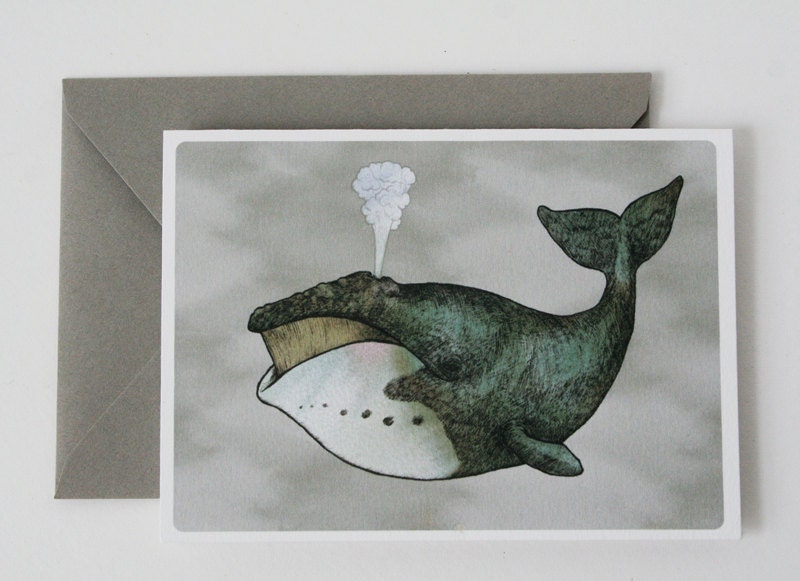 Bowhead Whale Greeting Card - Blank Inside