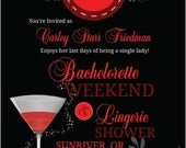 Bachelorette Weekend Invitation Lingerie Shower DIY Wedding Beach Get Away Bride Bridal Tasteful Fun
