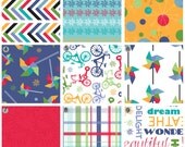 Custom Crib bedding - Bikes and Pinwheels
