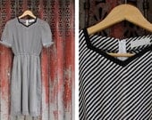 Vintage Black and White Striped Dress