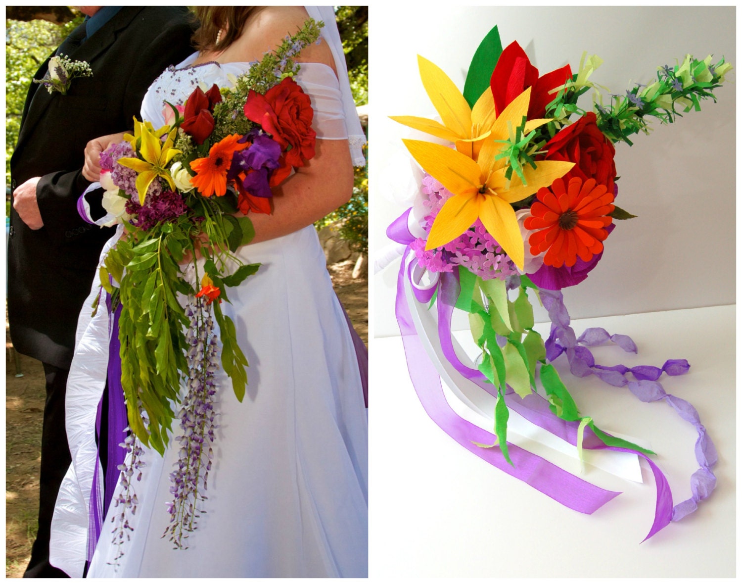 First Wedding Anniversary Gift of Paper - Replica Bridal Bouquet in Paper - 1st Anniversary