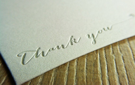 Thank You Notecards - Letterpress - Boxed Set of 10