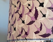 MADE TO ORDER Medium Lampshade -Purple Fans- 30cm diameter x 21cm height. (11.8" x 8.3")