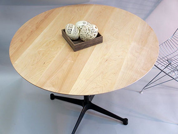 Herman Miller, Eames Refurbished Aluminum Group Office Table with 36" solid Maple top
