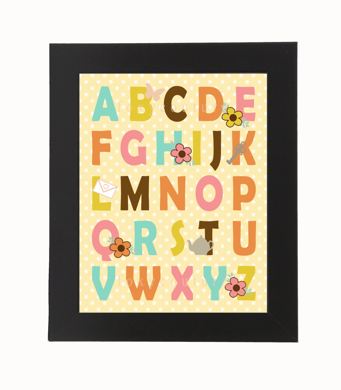 ABC Nursery Print 8'x10' Digital, Printable Fine Art Print, Wall Decor