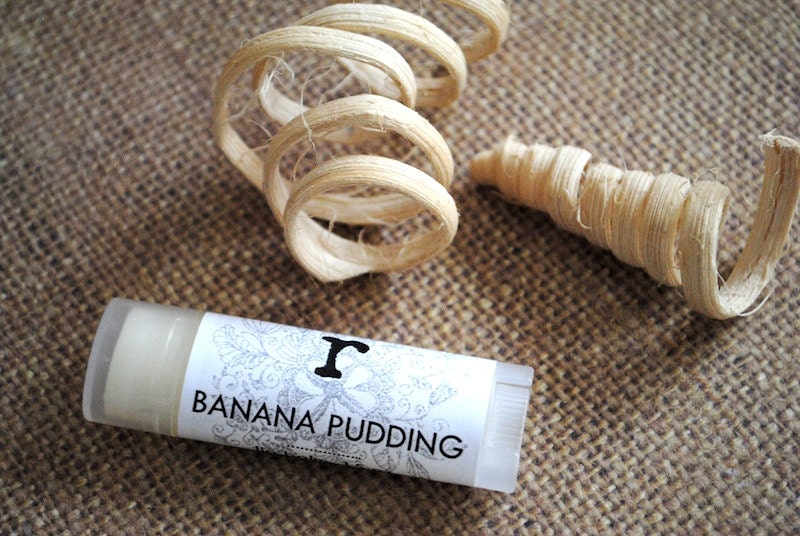 Banana Pudding Lip Balm - Beeswax, Shea Butter, Jojoba Oil, Fruit, Plantain