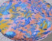 4-Sized Food-Safe Bowl Covers Set w/Nylon Lining (aqua, pink and orange water life)