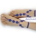 NEW FLOWER Barefoot Sandals - Valentines dark BLUE flower, Valentine's Day gift