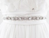 SELMA - Rhinestone Beaded Bridal Sash, Wedding Belt