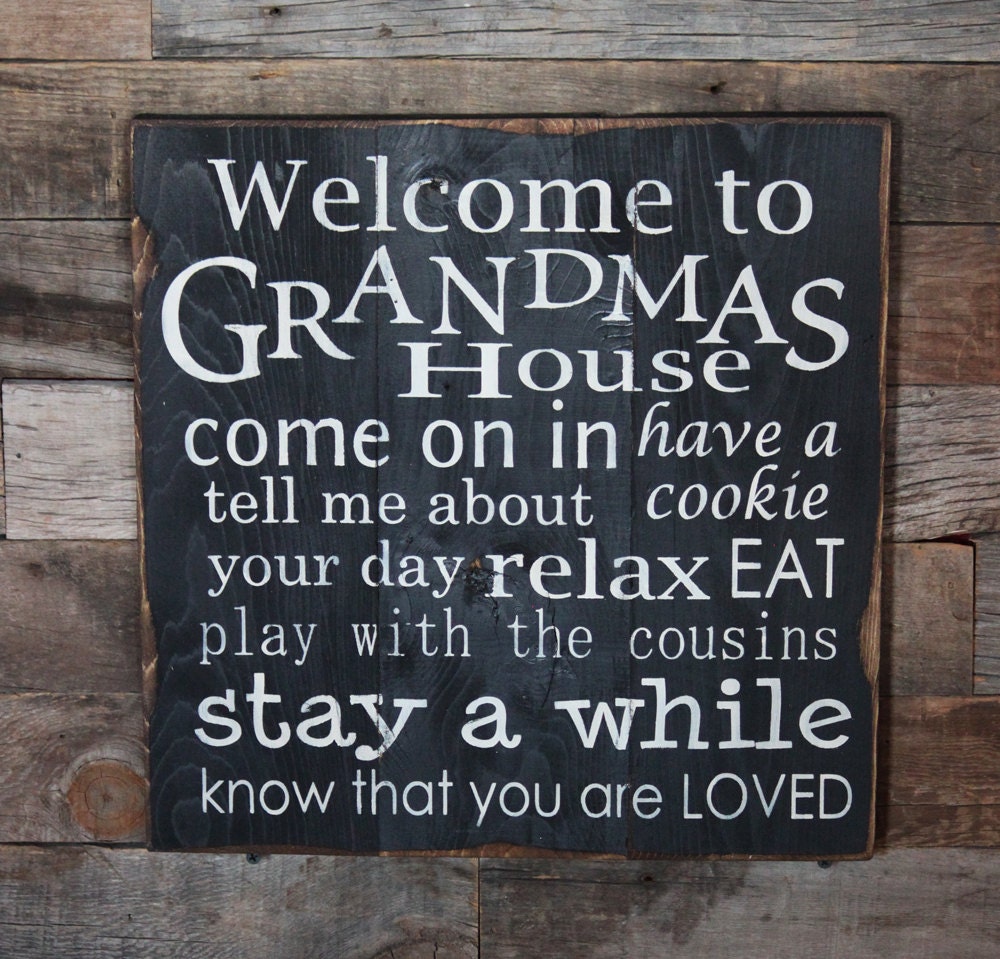 Large Wood Sign - Welcome to Grandmas House - Subway Sign