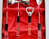 Vintage Bar Set Lucite Handles Swank