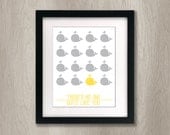 Custom Whale Nursery Print: 11x14 print (you choose colors) Children's Art, Whales