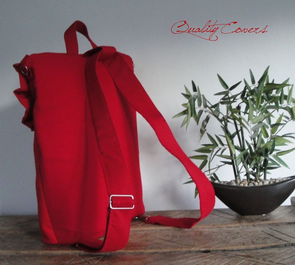 SALE 15% OFF Convertible Backpack OWL in 2 Shades of Red / compartment laptop / Shoulder / Messenger / tote/can be any color / size