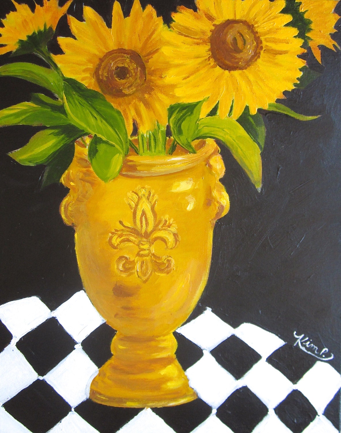 Original painting:  Morning Sunflowers
