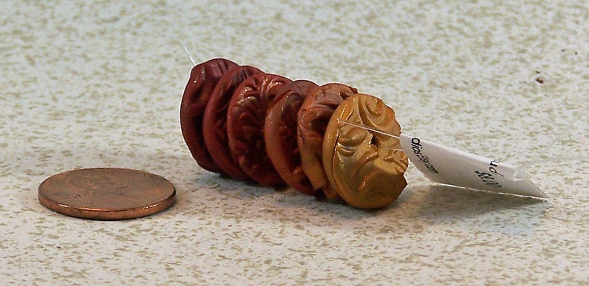 Dark Copper to Gold Ombre Disc Beads
