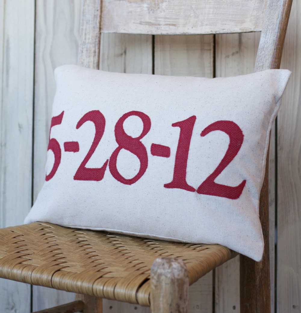 Personalized Date Pillow Cover 12 x 18