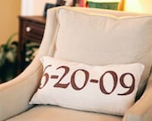 Personalized Date Pillow Cover 12 x 24