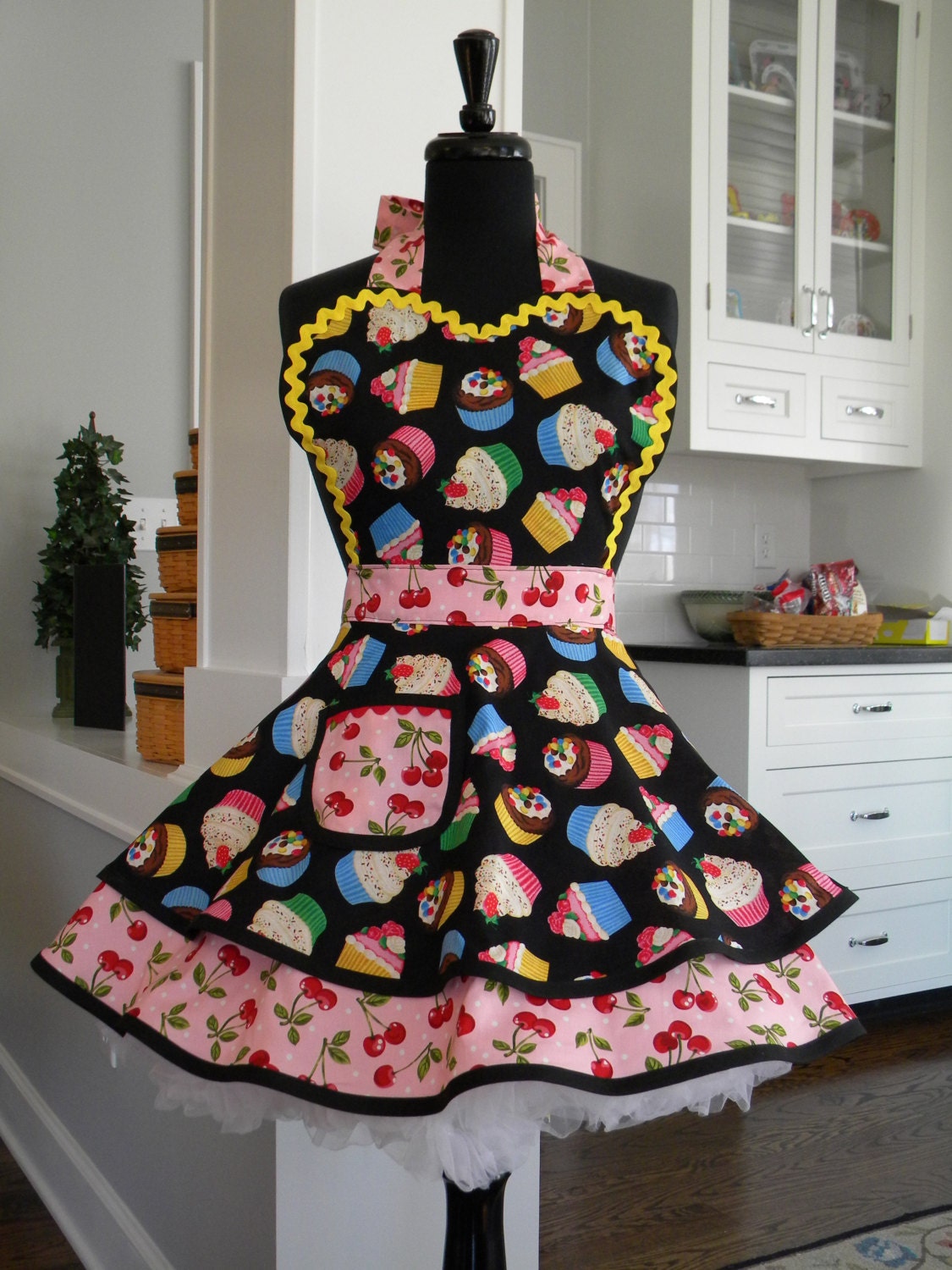 Cupcakes & Cherries Flounce Apron