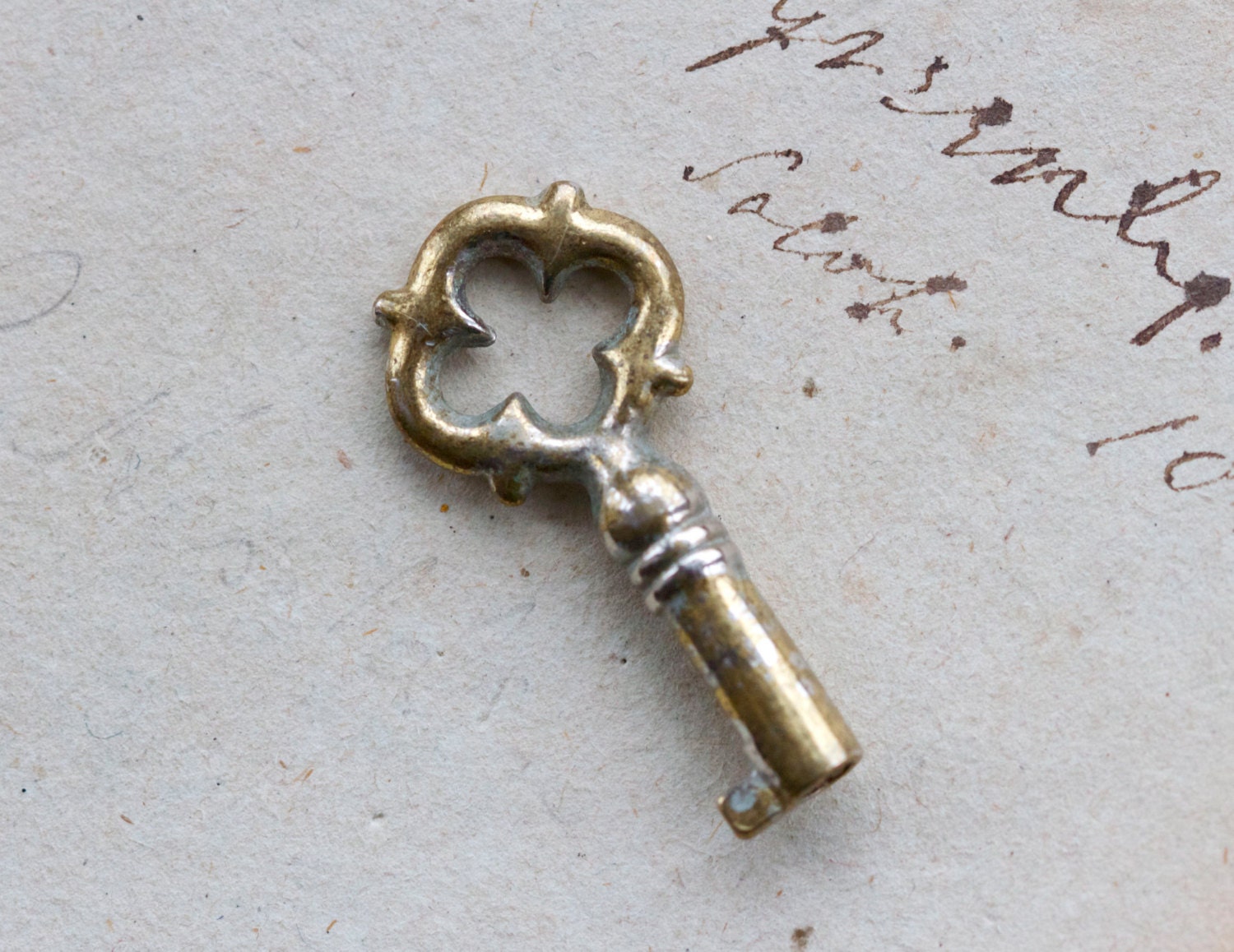 Pretty Antique Small French Skeleton Cabinet Key