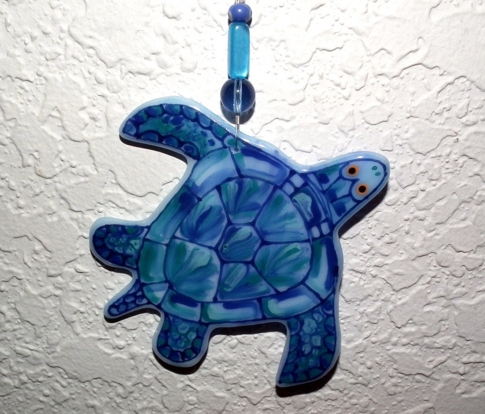 Recycled Glass Sea Turtle Ornament