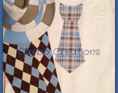 Argyle Blue and Brown Baby Boy Onsie, leg warmer, and hat set