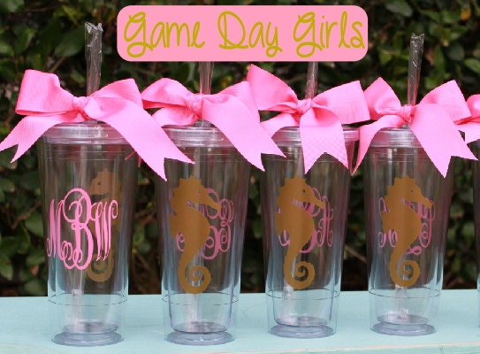 Seahorse Monogrammed 20oz tumbler