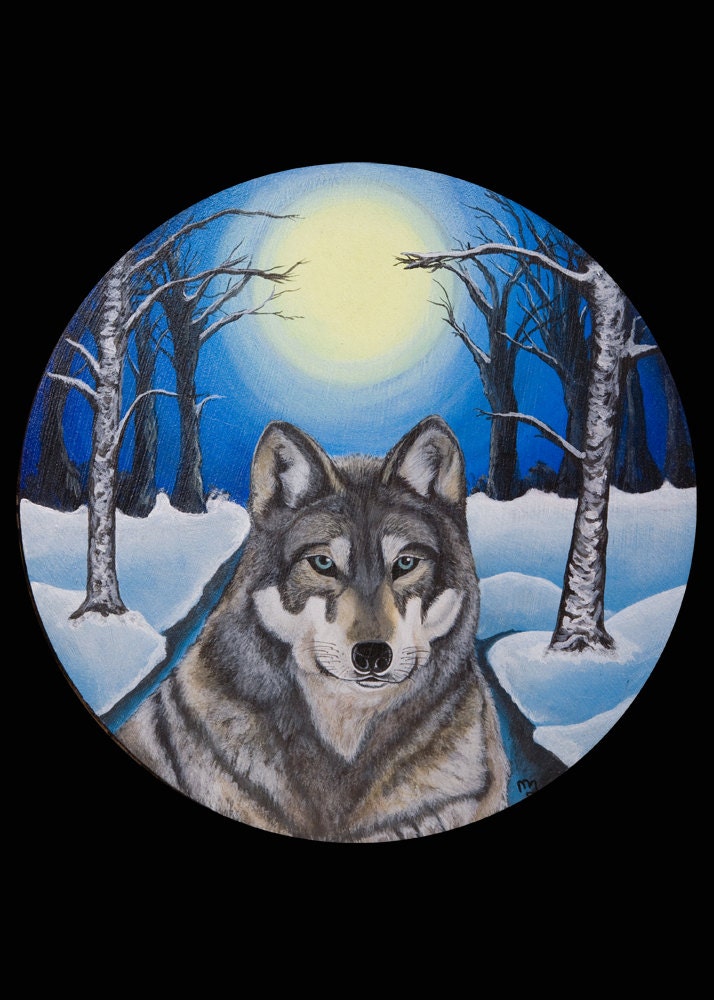 The Snow Wolf - an A4 print of an original painting by Michelle Izzard