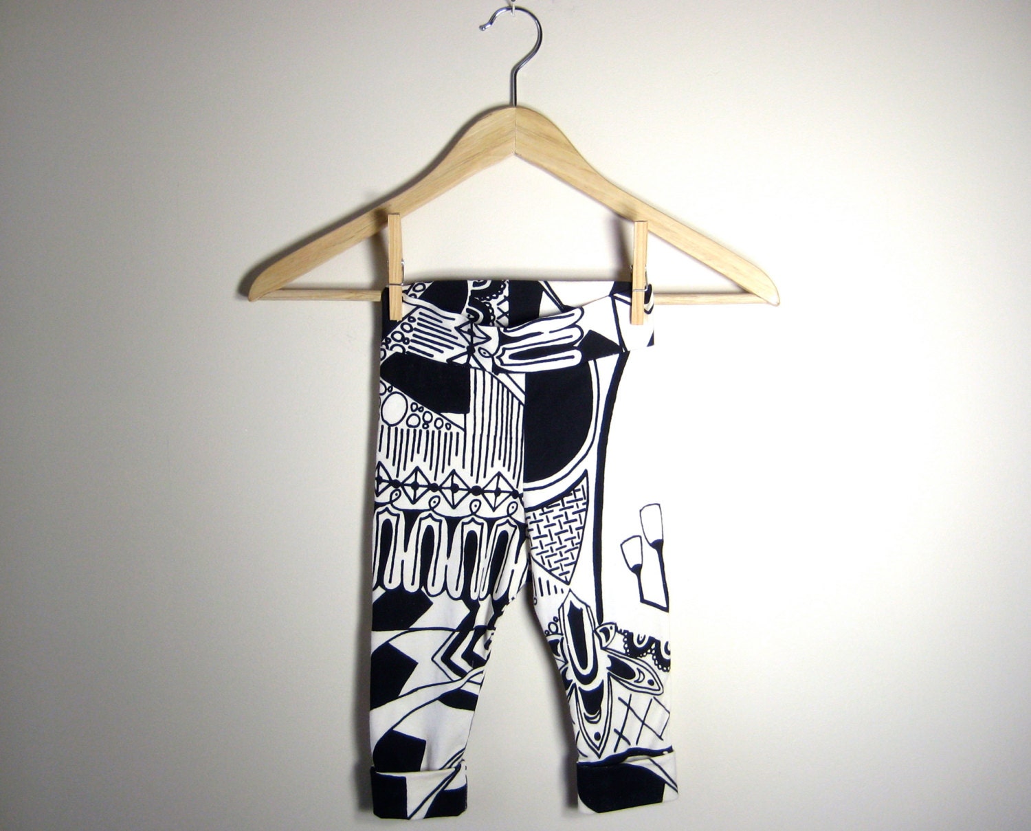 TODDLER LEGGINGS - hand screen printed leggings, organic cotton leggings, black and white, patterned leggings, egyptian, tribal, geometric
