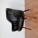 Mid Century Modern Saarinen Style Black Vinyl Chair with Wooden Legs