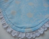 BABY BIB - Baby Blue Lace - Polka dots and Lace - Shower Gift - Baby Shower