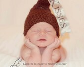 Crochet NEWBORN Sweet Treat Kisses Hat with Fully Customizable Ribbon Wording, Photography Prop