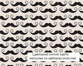 Mustache LAMINATED fabric coated vinyl cotton fabric yardage EXCLUSIVE (aka oilcloth, slicker) Geekly