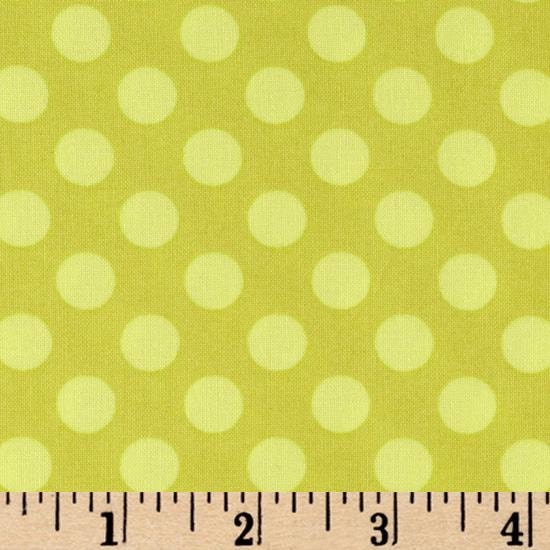 Green Apple Ta Dot cotton fabric yardage by Michael Miller - polka dot designer fabric by the yard