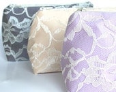 Bridesmaid Gifts: Makeup Bags Bulk Order Prices, Clutch, Bridal Shower Favor, Wedding Favor, Stocking Stuffers, Lace Clutch