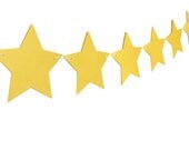 Paper Star Banner, Yellow Hanging Stars, Children's Nursery Decoration, Kid's Bedroom Wall, Birthday Party Stars, Photo Prop - LoveStar1
