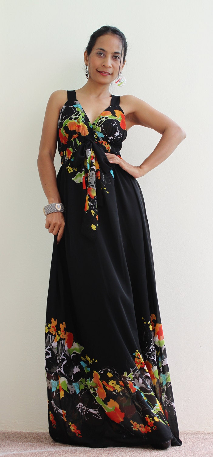 Summer Maxi Dress - Floral Long Flowy Dress  : Love Party Collection II