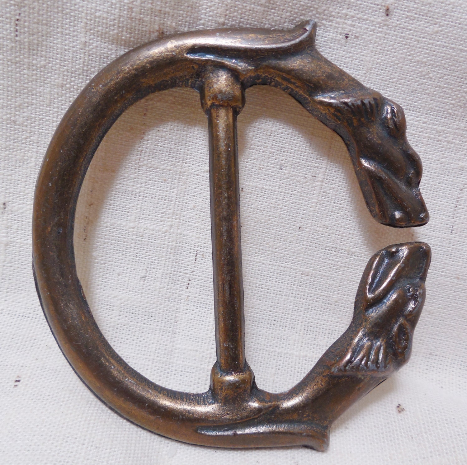 Brass Dogs Belt Buckle Slide