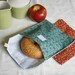 pair of reusable, lined sandwich bags in blue & red vintage mini florals