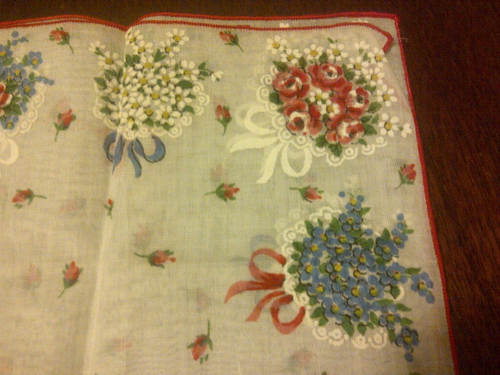 Ladies Swiss Cotton Handkerchief - Floral Motif