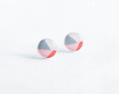 Tiny earrings post, modern stud earrings - geometric jewelry